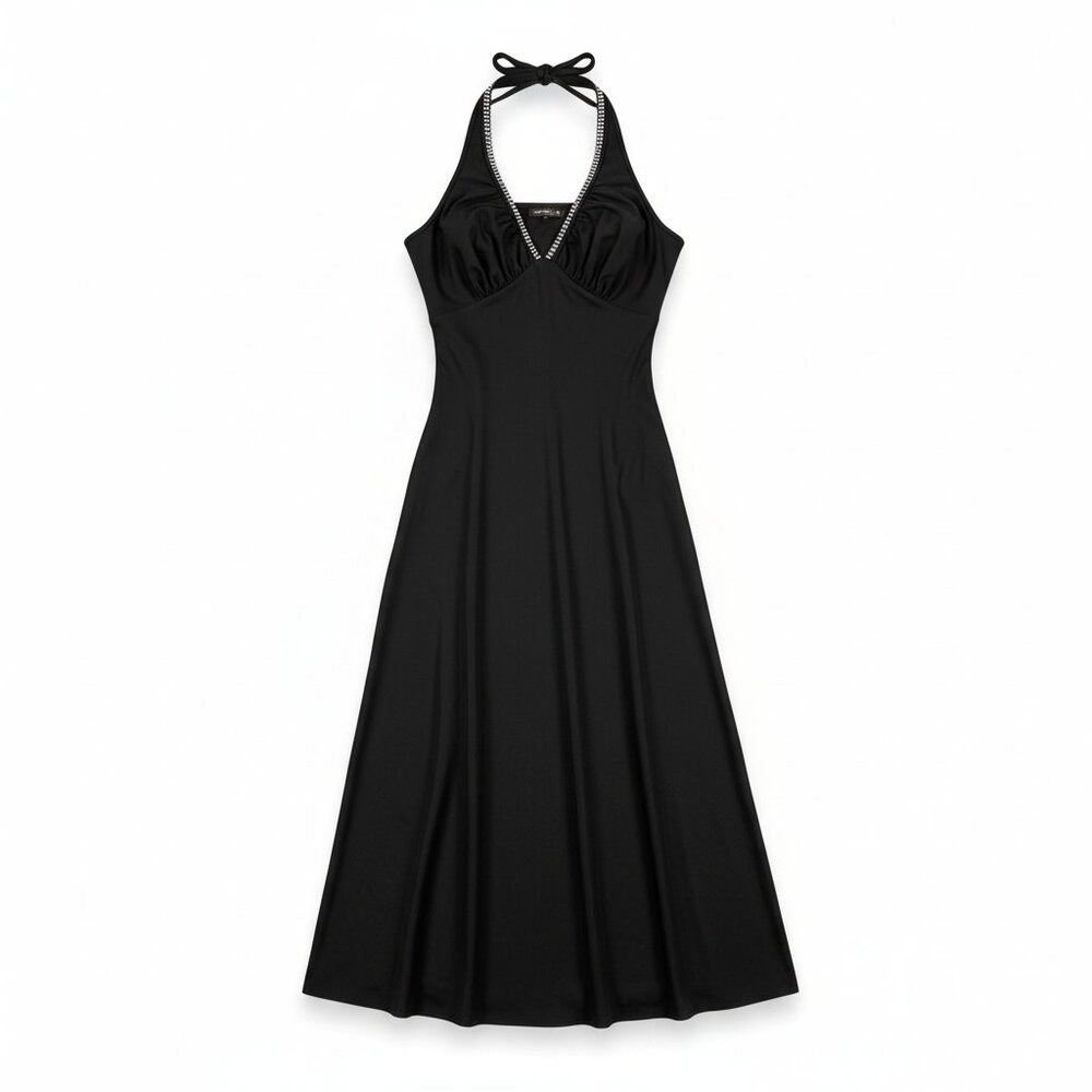 90s Vintage Black Dress 9 Juniors LBD Goth Witchy